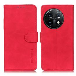 KHAZNEH OnePlus 11 5G Fodral Retro Läder Röd