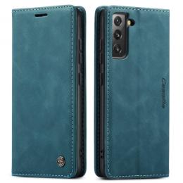 CASEME CASEME Samsung Galaxy S22 Plus Fodral Retro Läder Blå/Grön - Teknikhallen.se