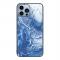 iPhone 14 Pro Skal Marmor Hrdat Glas Blue Ocean
