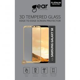 GEAR Samsung S8 Skärmskydd Härdat Glas 3D Full Cover Guld