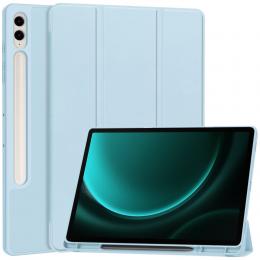 Galaxy Tab S9 FE Plus Fodral Tri-Fold Pennhållare Ljus Blå