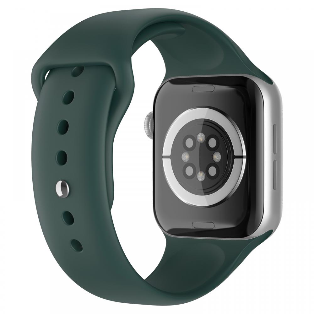 Apple Watch 42/44/45/49 mm Silikon Armband (S/M) Mrk Grn