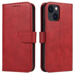 iPhone 14 Fodral Solid Läder Röd