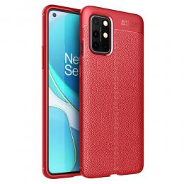 OnePlus 8T / 8T+ - Litchi Textur Skal - Röd