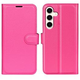 Samsung Galaxy S24 Plus Fodral Litchi Textur Rosa