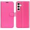 Samsung Galaxy S24 Plus Fodral Litchi Textur Rosa