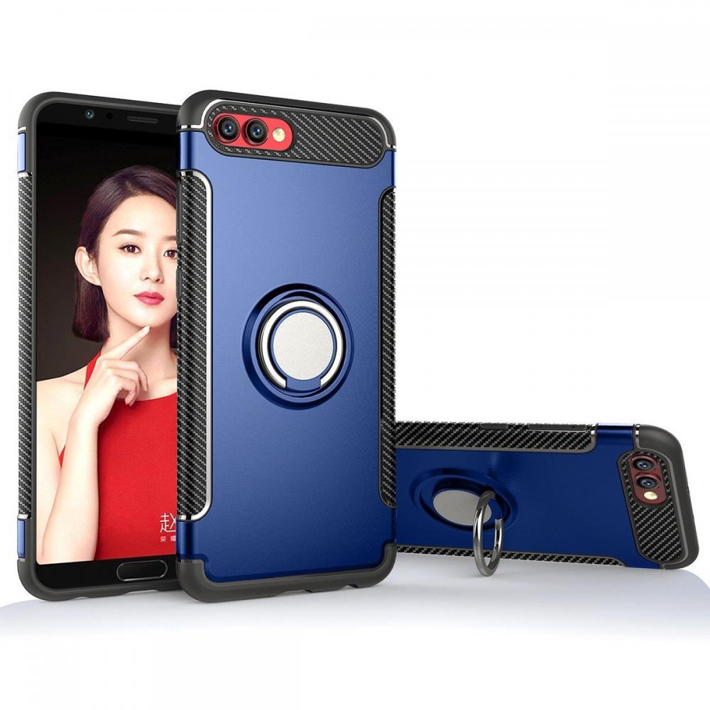 Huawei Honor 10 - Armour Ring Skal - Mrk Bl