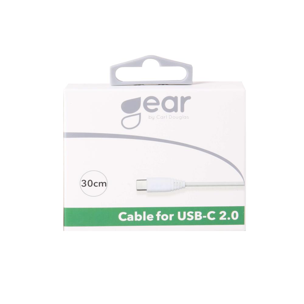 GEAR Laddkabel USB-A till USB-C 30 cm Vit
