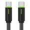 USAMS 1m 60W USB-C - USB-C Kabel Svart
