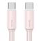USAMS 1m 60W USB-C - USB-C Kabel Rosa