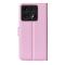 Xiaomi 14T Fodral Litchi Läder Ljus Rosa