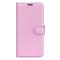 Samsung Galaxy S25 Plus Fodral Litchi Läder Ljus Rosa