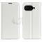 Google Pixel 9a Fodral Litchi Läder Vit