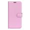 Google Pixel 9a Fodral Litchi Läder Ljus Rosa
