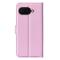 Google Pixel 9a Fodral Litchi Läder Ljus Rosa