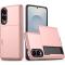 Samsung Galaxy S25 Edge Skal Hybrid Med Kortfack Roséguld