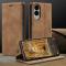 CASEME Samsung Galaxy S25 Edge Fodral Flip Läder Brun