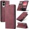 CASEME Samsung Galaxy S25 Edge Fodral Flip Läder Röd
