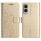 Samsung Galaxy S25 Edge Fodral Med Blommigt Tryck Guld