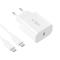 Tech-Protect 20W USB-C Väggladdare PD Inkl. USB-C Kabel Vit