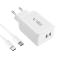 Tech-Protect 45W Väggladdare PD Inkl. USB-C Kabel Vit