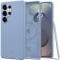 Spigen Galaxy S25 Ultra Skal MagSafe Silicone Fit Sapphire Blue