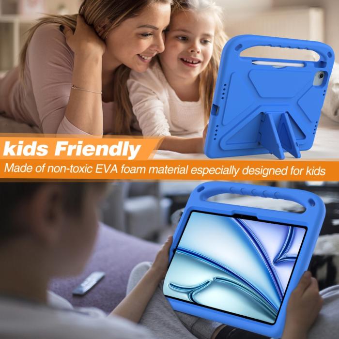Bild 4, iPad Pro 11 2024/Air 11 2025/2024 Skal EVA Kickstand Blå