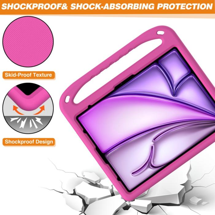 Bild 5, iPad Pro 13 2024/Air 13 2025/2024 Skal EVA Kickstand Rosa
