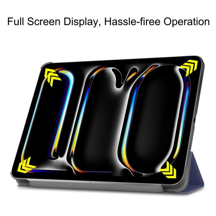 Bild 3, iPad Pro 11 2024 Fodral Tri-Fold Mörk Blå