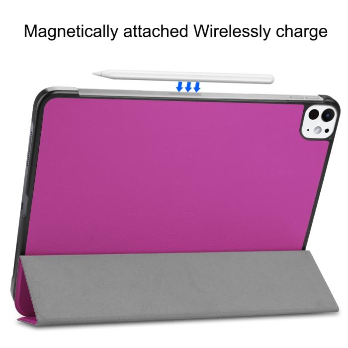 Bild 4, iPad Pro 11 2024 Fodral Tri-Fold Lila