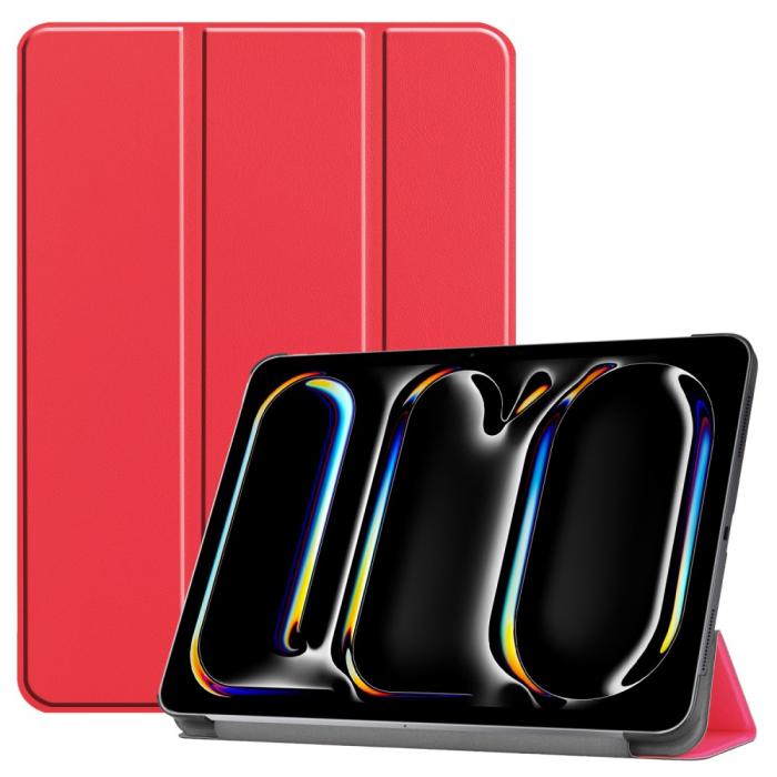 Bild 1, iPad Pro 11 2024 Fodral Tri-Fold Röd
