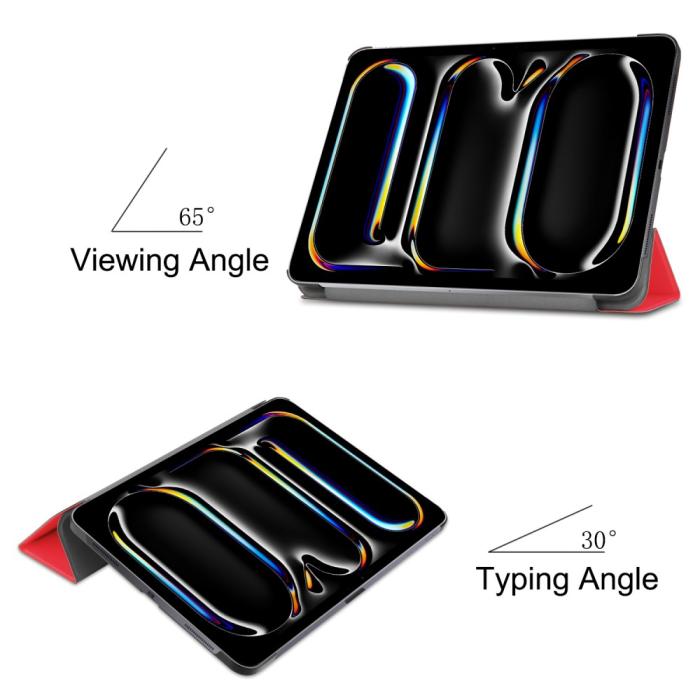 Bild 6, iPad Pro 11 2024 Fodral Tri-Fold Röd