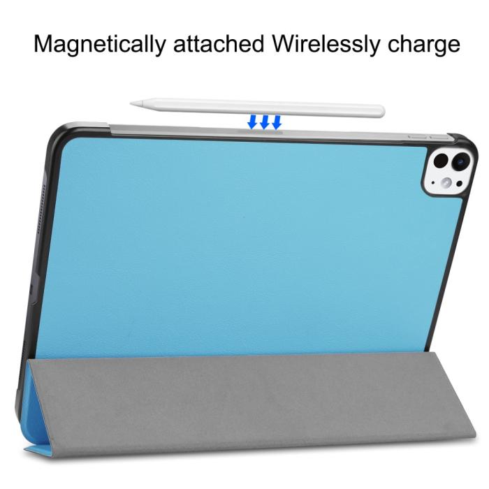 Bild 4, iPad Pro 11 2024 Fodral Tri-Fold Blå