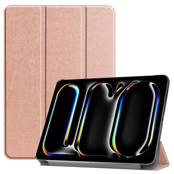 Bild 1, iPad Pro 11 2024 Fodral Tri-Fold Roséguld