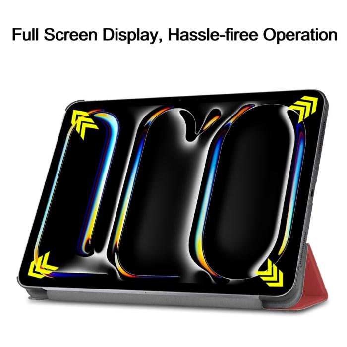 Bild 3, iPad Pro 11 2024 Fodral Tri-Fold Vinröd