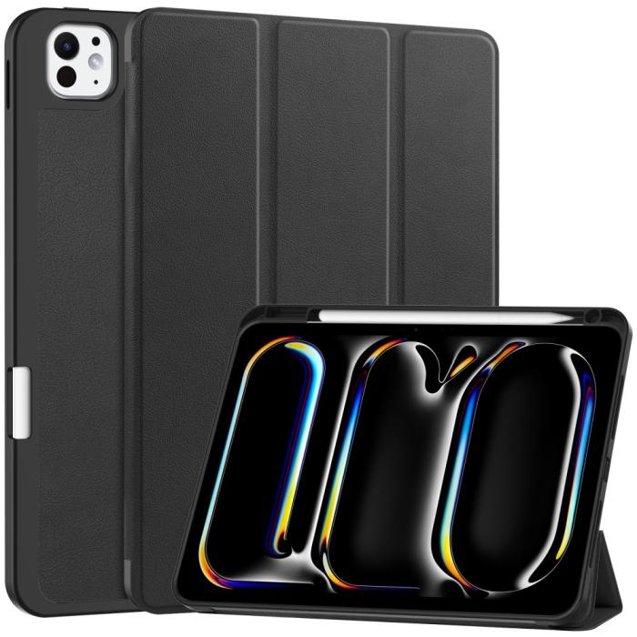 Bild 1, iPad Pro 11 2024 Fodral Tri-Fold Pennhållare Svart