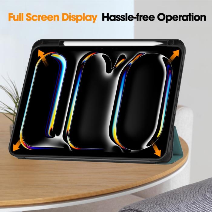 Bild 5, iPad Pro 11 2025/2024 Fodral Tri-Fold Pennhållare Grön