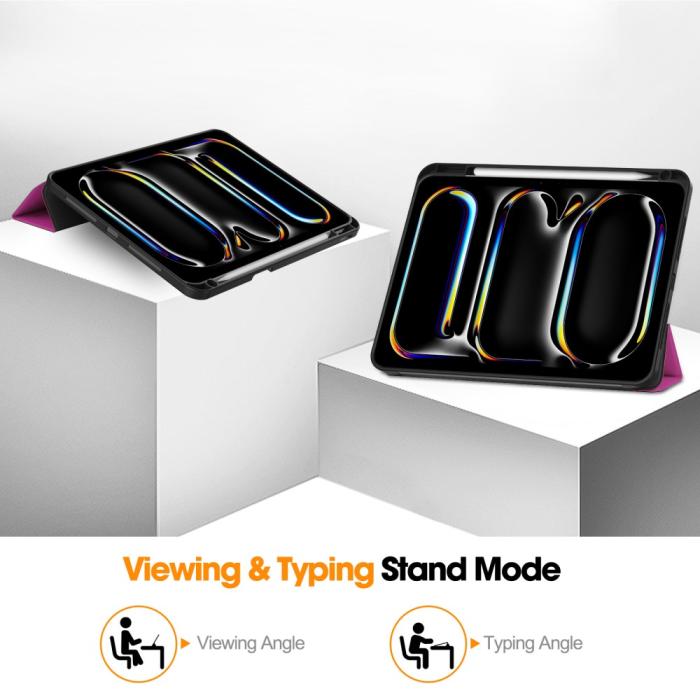 Bild 4, iPad Pro 11 2024 Fodral Tri-Fold Pennhållare Lila
