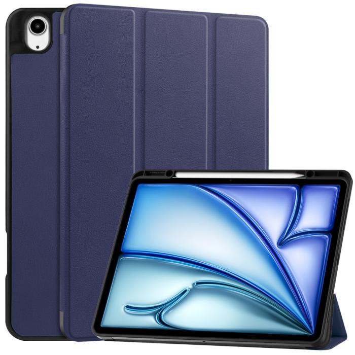 Bild 1, iPad Air 13 2025/2024 Fodral Tri-Fold Pennhållare Mörk Blå