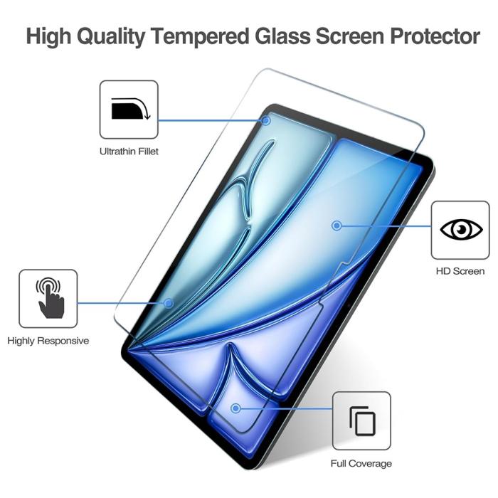 Bild 5, iPad Air 13 2025/2024 2-PACK Skärmskydd Härdat Glas