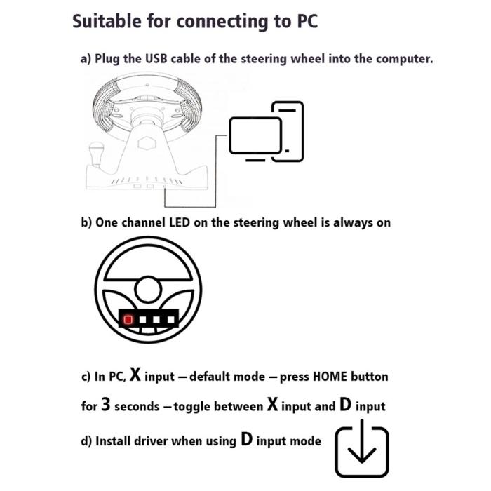 Bild 6, DATA FROG Gamingratt & Pedal För PS4/PS3/SWITCH/XB/PC Svart