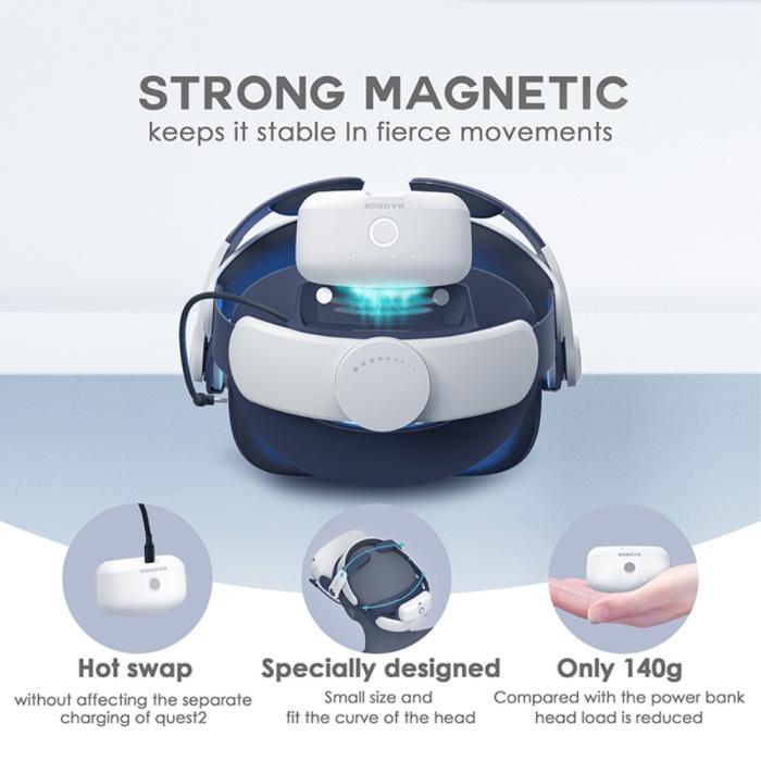 Bild 3, BOBOVR M2 Pro+ Meta Quest 2 Huvudband Inkl. 5200 mAh Batteripaket