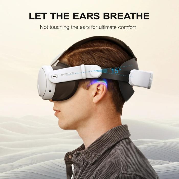 Bild 2, BOBOVR Meta Quest 3/3S VR Huvudband Vit