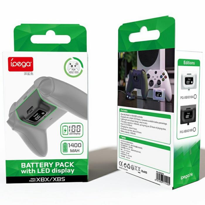 Bild 6, iPega 1400 mAh Batteripaket Med Display För Xbox X/S Handkontroll Vit