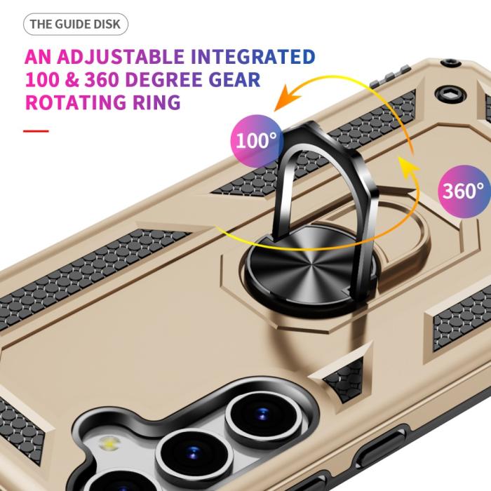 Bild 3, Samsung Galaxy S25 Skal Armor Ring Hybrid Guld