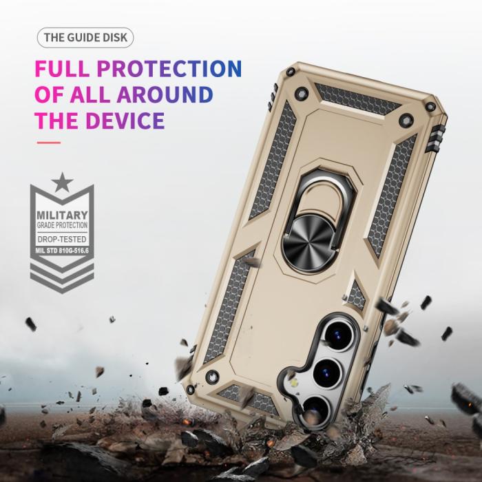 Bild 5, Samsung Galaxy S25 Skal Armor Ring Hybrid Guld