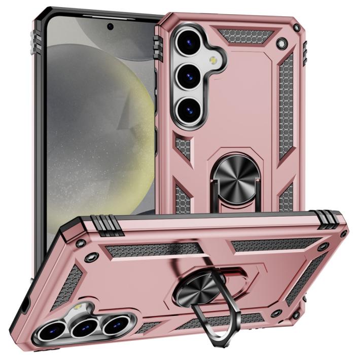Bild 1, Samsung Galaxy S25 Skal Armor Ring Hybrid Roséguld