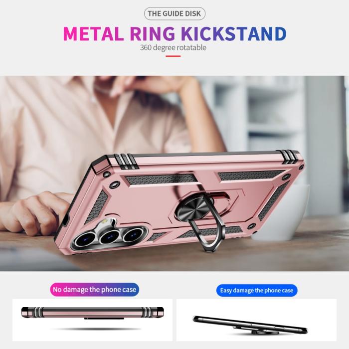 Bild 2, Samsung Galaxy S25 Skal Armor Ring Hybrid Roséguld