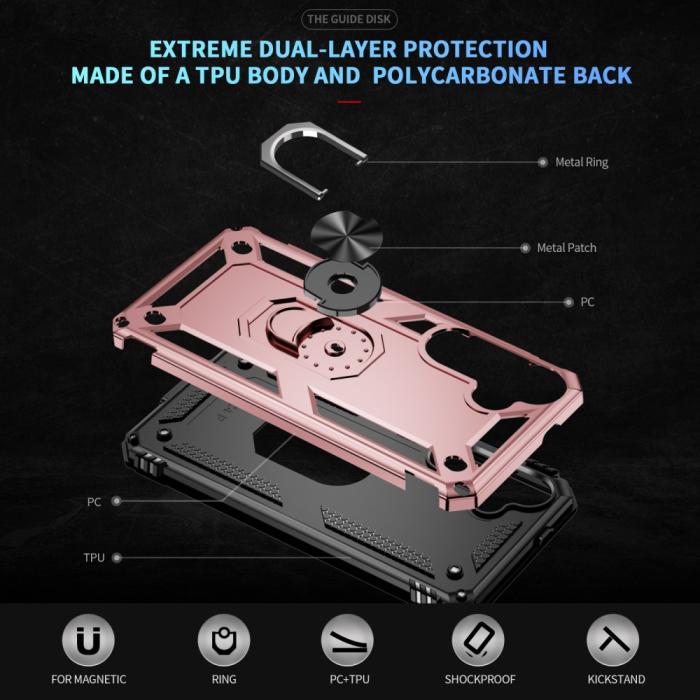 Bild 6, Samsung Galaxy S25 Skal Armor Ring Hybrid Roséguld