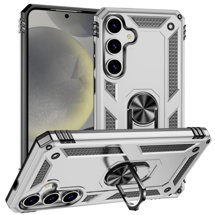 Bild 1, Samsung Galaxy S25 Skal Armor Ring Hybrid Silver
